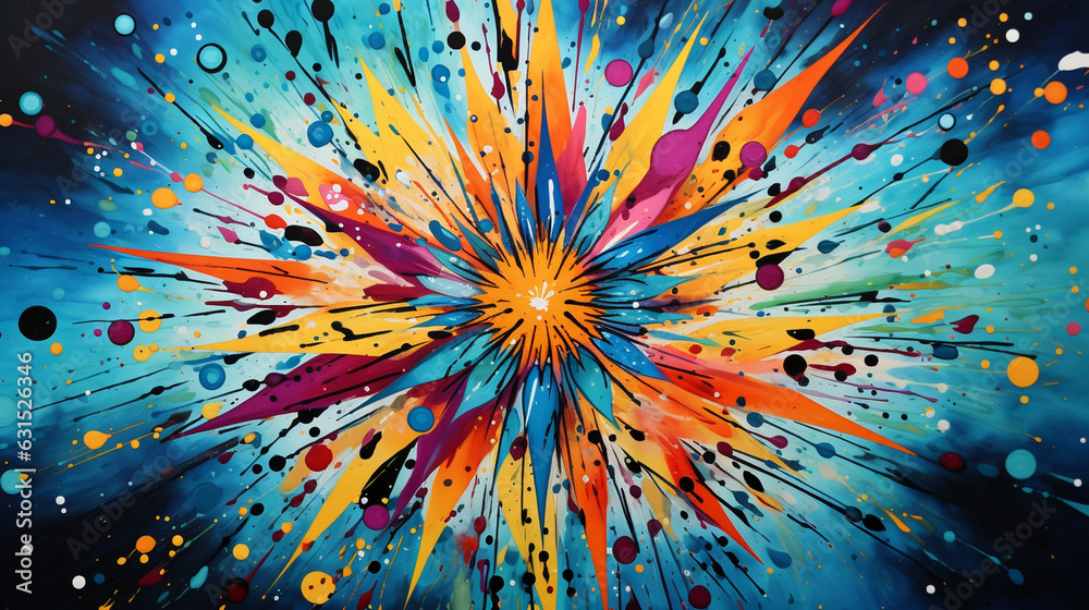 Mandala of Emotions: Expressive Colors and Brush Strokes  - obrazy, fototapety, plakaty 