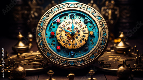 Mandala of Time  Incorporating Hourglasses  Clocks  and Timeless Symbols 