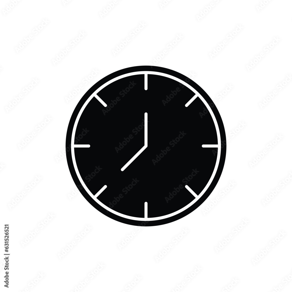 Wall clock icon. solid icon Wall clock icon. solid icon