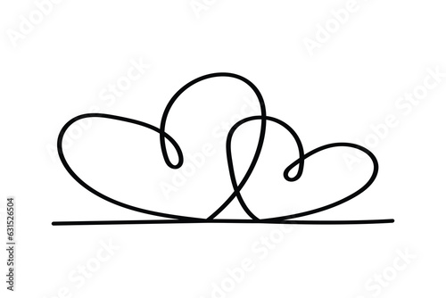 Love and heart with line art vector illustrations photo