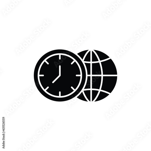 Time zone icon. solid icon