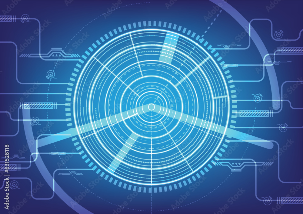 Obraz premium Background circle technology. Vector technology circle neon light 