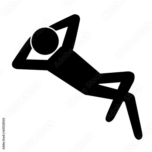 Icon of a person lying on the floor and lazing around.