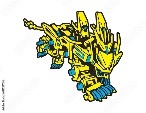 animal zoid liger tiger mecha robot vector