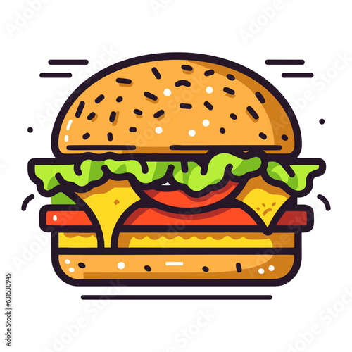 burger vector isolated illustration
