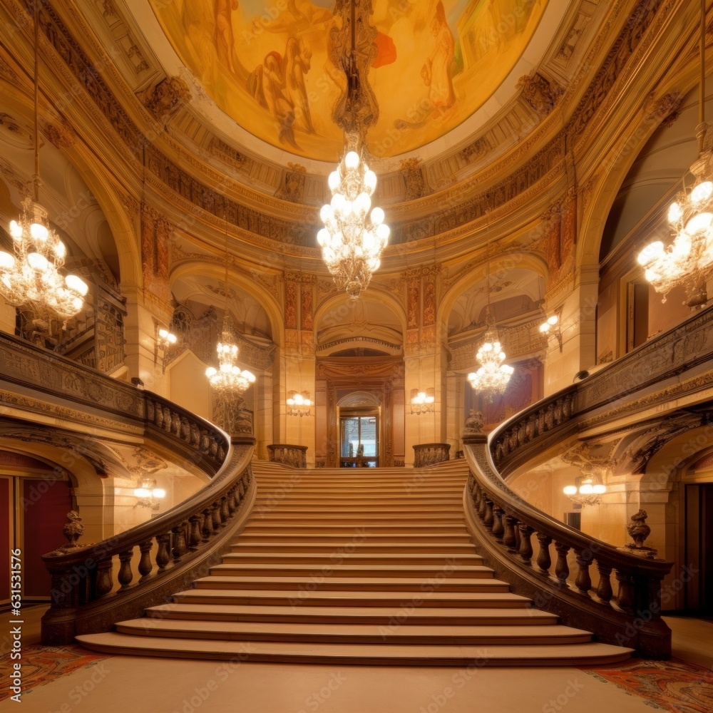 Obraz premium Treppenhaus in der Oper, Generative AI