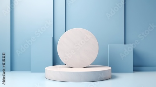 abstract pedestal podium cylinder on white background for design, 3d render