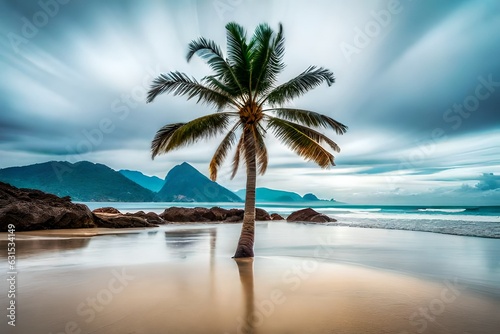beach with palm trees © Asad