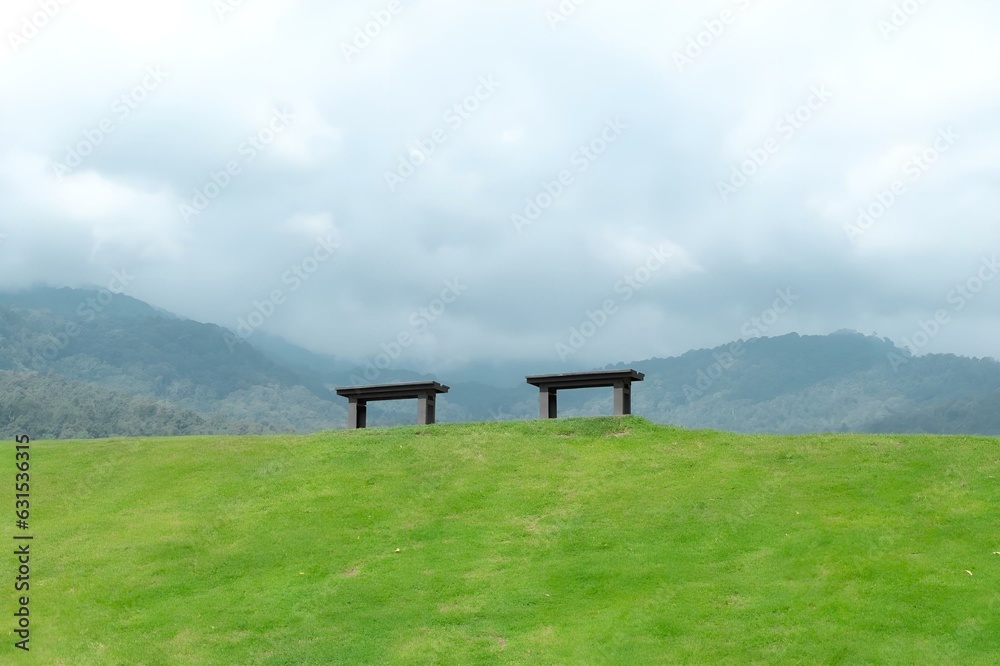 Chair on the mountain, beautiful view