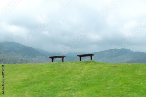 Chair on the mountain, beautiful view