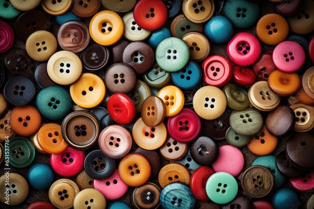 Collection of different multi colored buttons. Collection of different multi colored buttons.