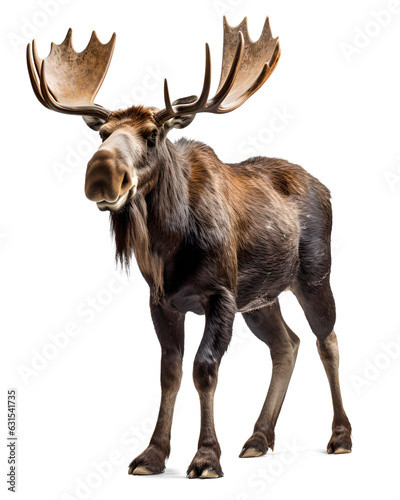 Obraz na płótnie huge moose portrait on isolated background w salonie