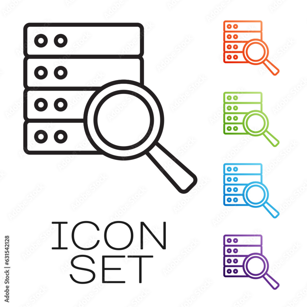 Black line Server, Data, Web Hosting icon isolated on white background. Set icons colorful. Vector Black line Server, Data, Web Hosting icon isolated on white background. Set icons colorful. Vector