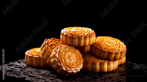 Delicious Chinese traditional festival Mid-autumn festival food moon cake	
