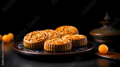 Delicious Chinese traditional festival Mid-autumn festival food moon cake	
