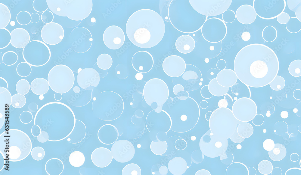 Soap bubbles, suds and foam icon on blue background. Abstract illustration generativ ai