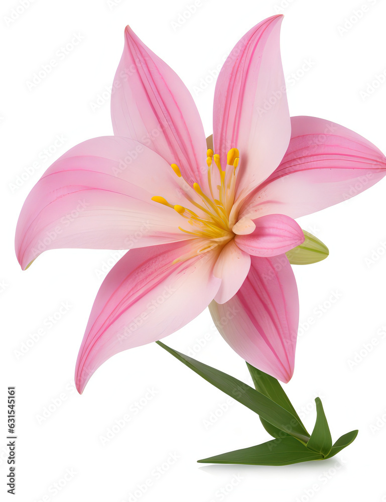Fototapeta premium pink lily flower isolated