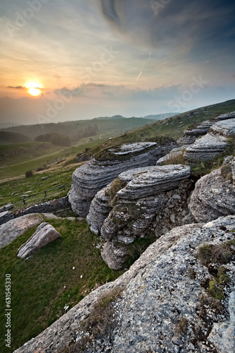 Malga Pidocchio rock formations. Erbezzo, Lessinia, Veneto, Italy.