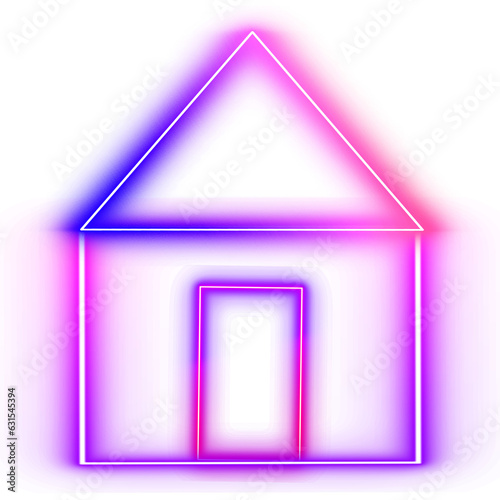 Neon Home Icon Design