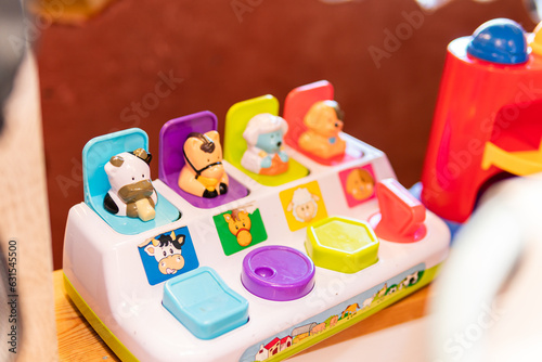 Sweden, Malmo – July 8, 2023: Different toys selling in a second hand store. Garage sale.