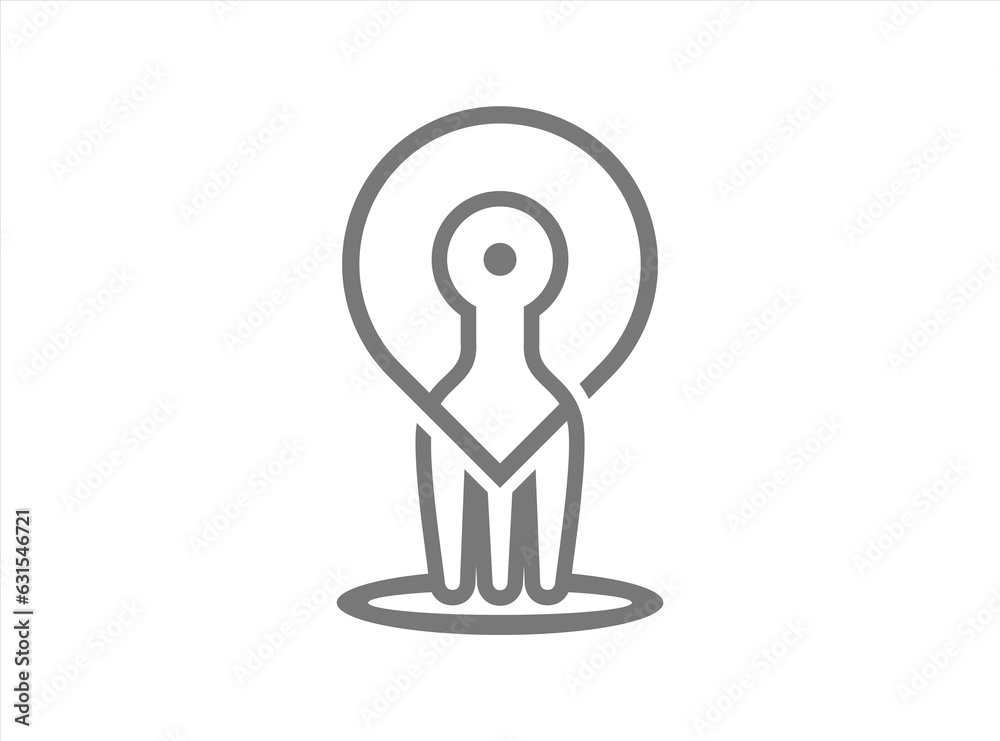 Fototapeta premium Pin Food Logo design concept