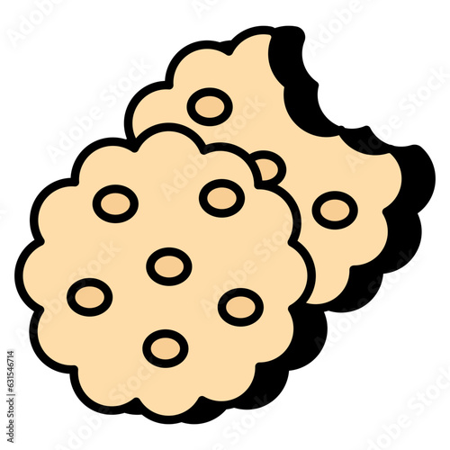 An editable design icon of biscuits