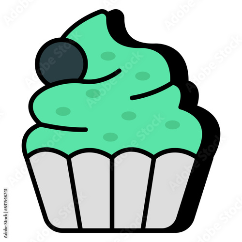 A yummy icon of ice cream cup