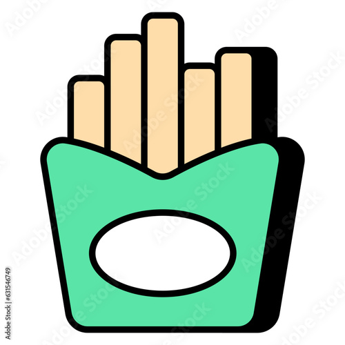 Vector design of fries packet