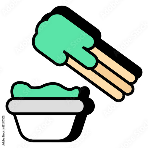 Vector design of fries dipping