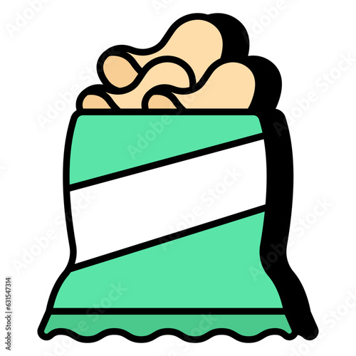 A unique design icon of snack packet