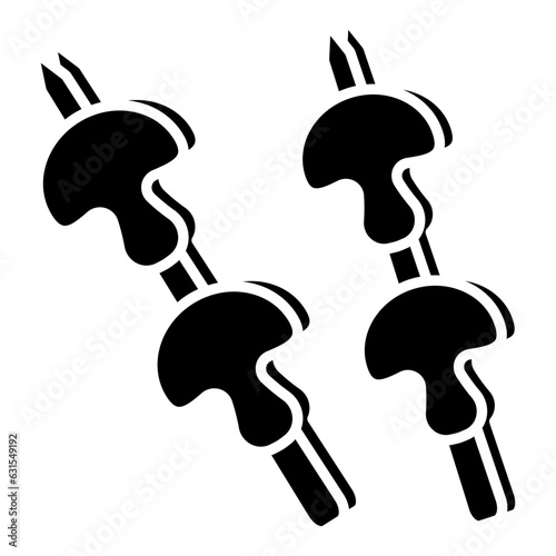 A unique design icon of bbq skewers