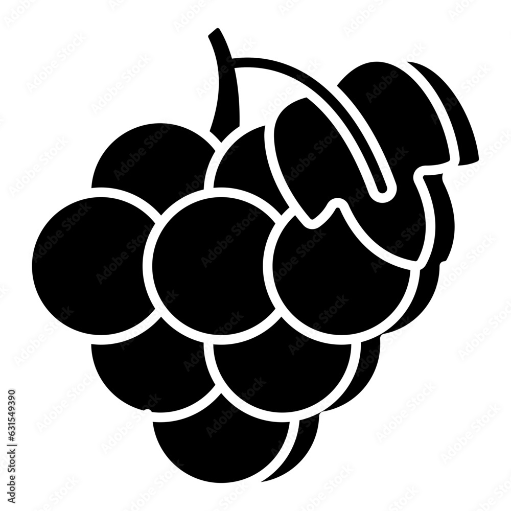 A flat design icon of grapes A flat design icon of grapes