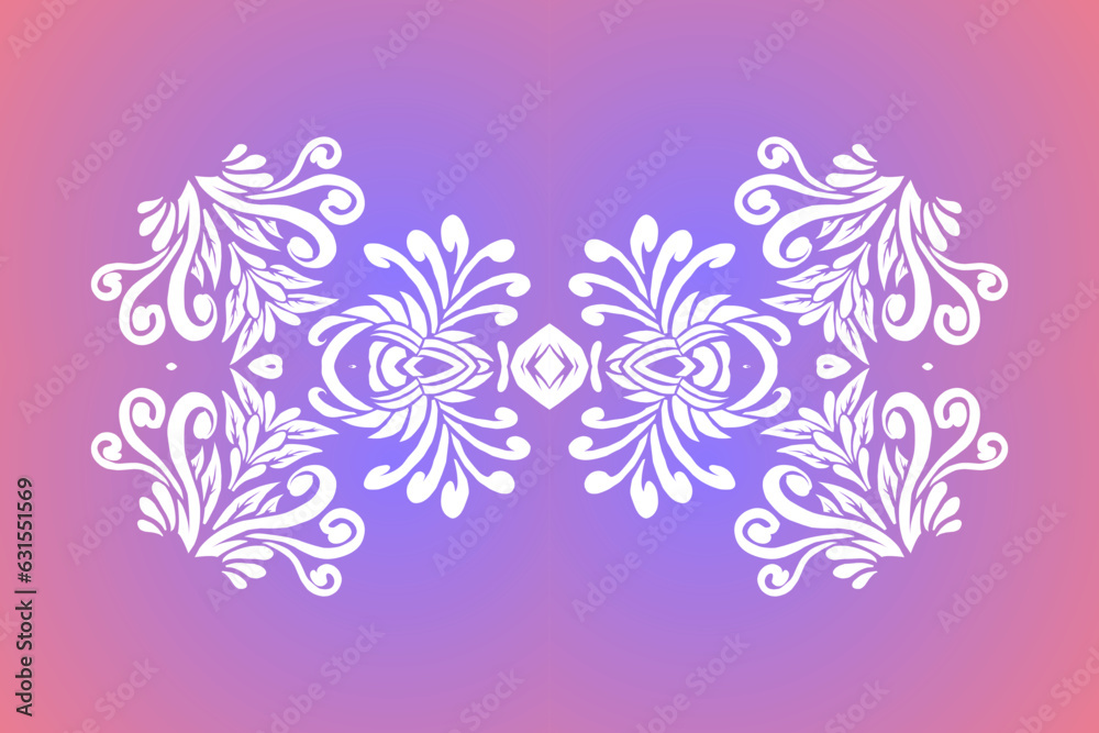 Luxurious nature batik ethnic dayak gradient flower and leaf art design for wedding presentation template Luxurious nature batik ethnic dayak gradient flower and leaf art design for wedding presentation template