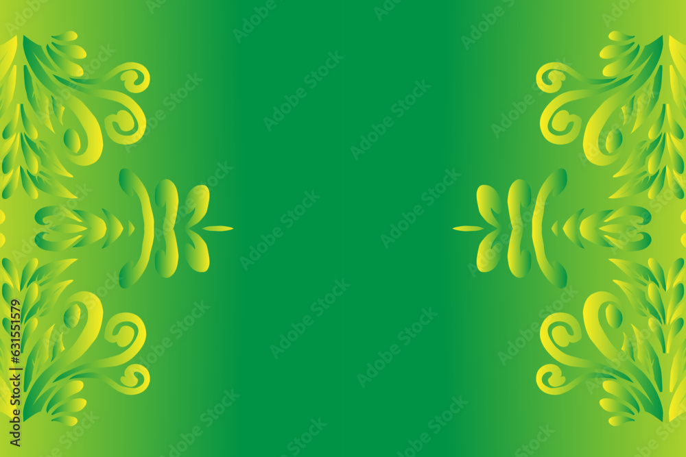 Luxurious nature batik ethnic dayak gradient flower and leaf art design for wedding presentation template 