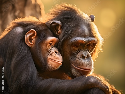 Umarmung der Freundschaft: Zwei Affen zeigen innige Verbundenheit © Joseph Maniquet