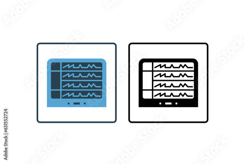 Patient Monitor icon. Icon related to medical tools. solid icon style. Simple vector design editable