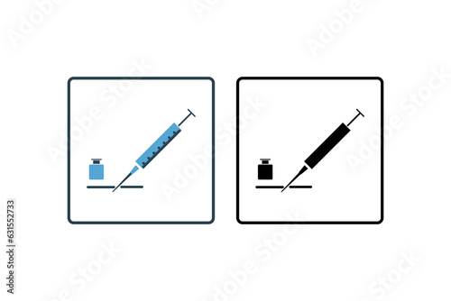 Inject icon. Icon related to medical tools. solid icon style. Simple vector design editable