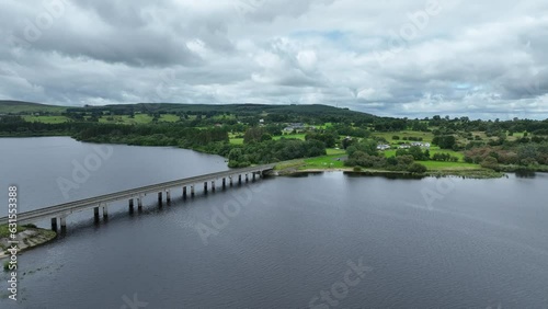 road bridges over blessington lake reservoir in county wicklow, ireland photo