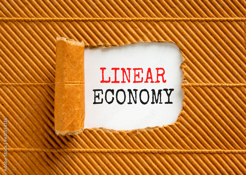 Linear economy symbol. Concept words Linear economy on beautiful white ...