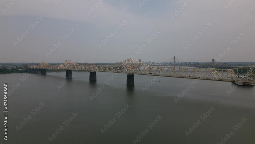 Beautiful view of George Rogers Clark Memorial Bridge in Louisville, Kentucky Beautiful view of George Rogers Clark Memorial Bridge in Louisville, Kentucky