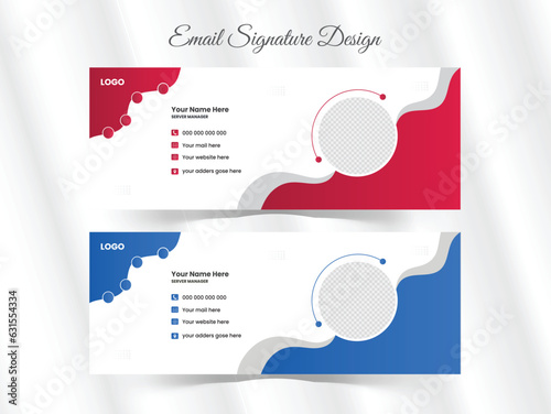 Elegant Corporate Minimal email signature Flat Mail template.