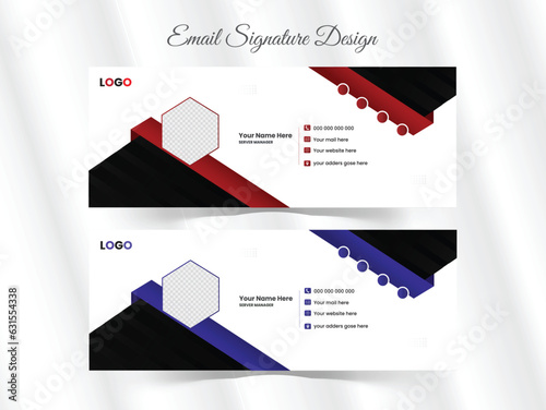 personal social media cover Premium Vector. email signature Flat Mail template.