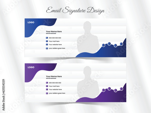 Modern and minimalist email signature or email footer template.