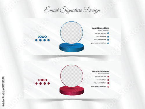 email signature template design. business email signature vector banner.