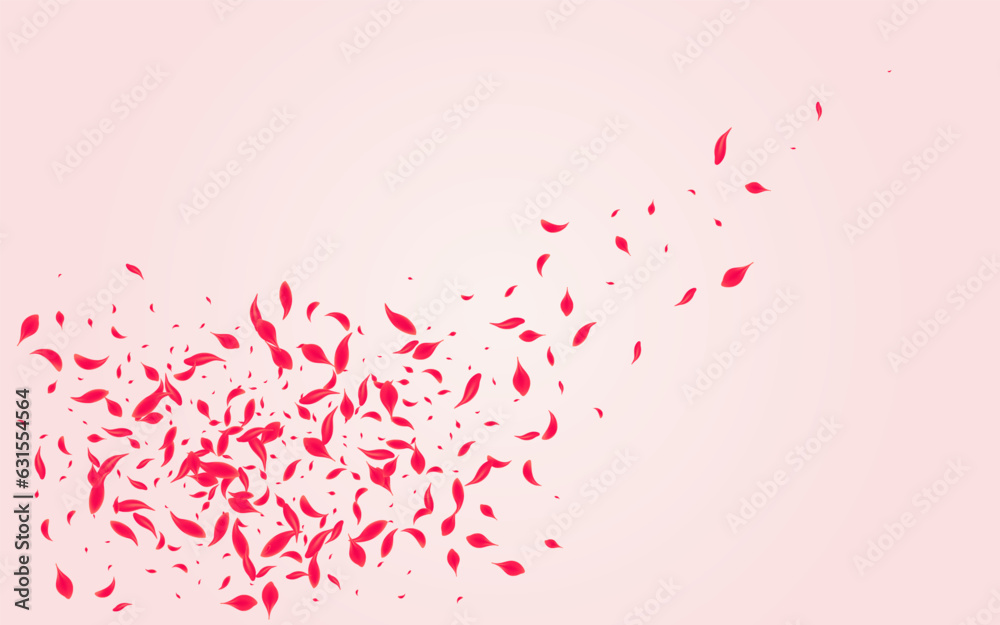 Carmine Flower Vector Pink Background. Blur