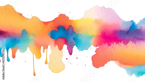 Translucent Tides: A Playful Watercolor Rainbow Illustration on Clear Background