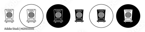 Evaporative cooler outline vector icon set. air cooling machine vector symbol in black color. photo