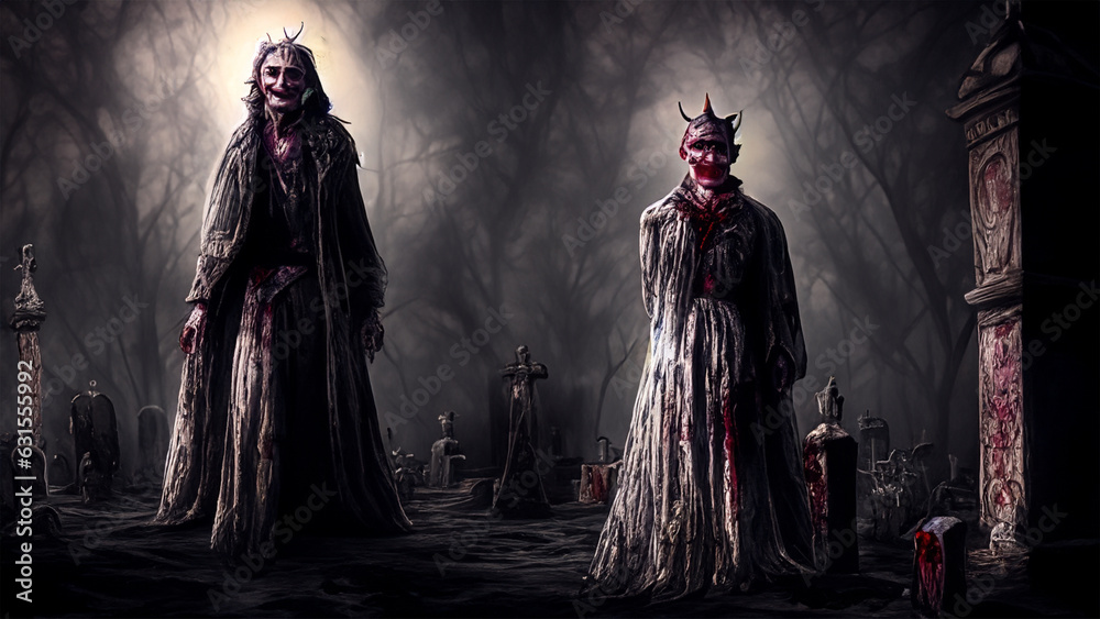 A dark fantasy character, a dark vampires traveling through the dark underworld. 4K illustration	