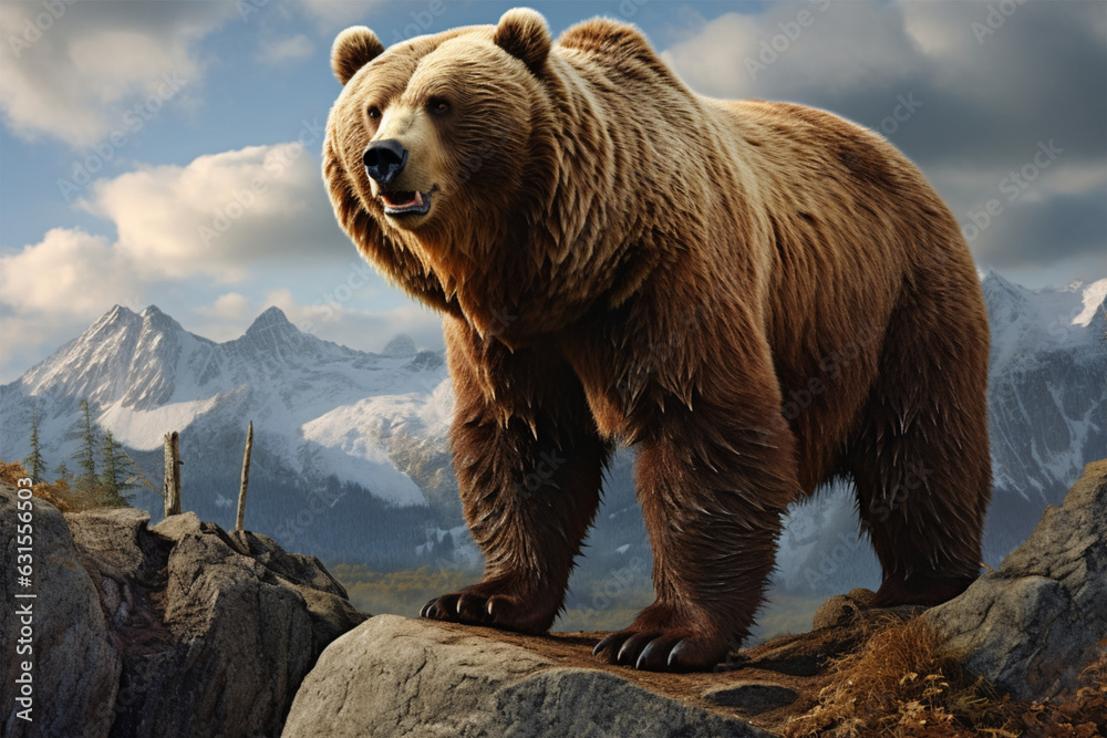 Big brown bear in the forest. Animal in nature. Wildlife scene Big brown bear in the forest. Animal in nature. Wildlife scene