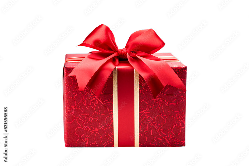 Red gift box with ribbon Red gift box with ribbon